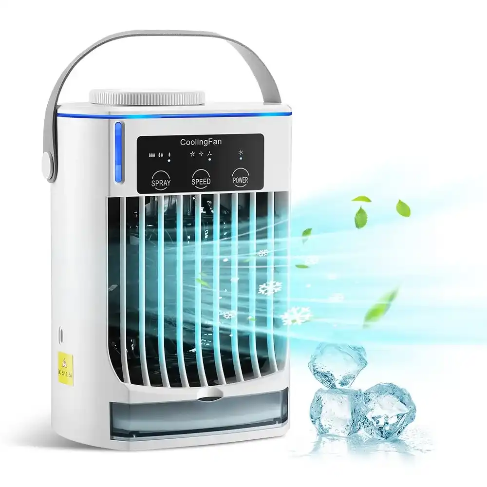 Portable Mini Air Cooler Fan with Mist Spray