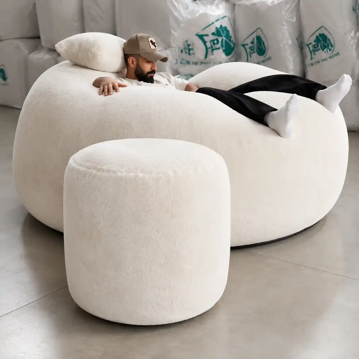Luxury Plush Bean Bag Sofa Set